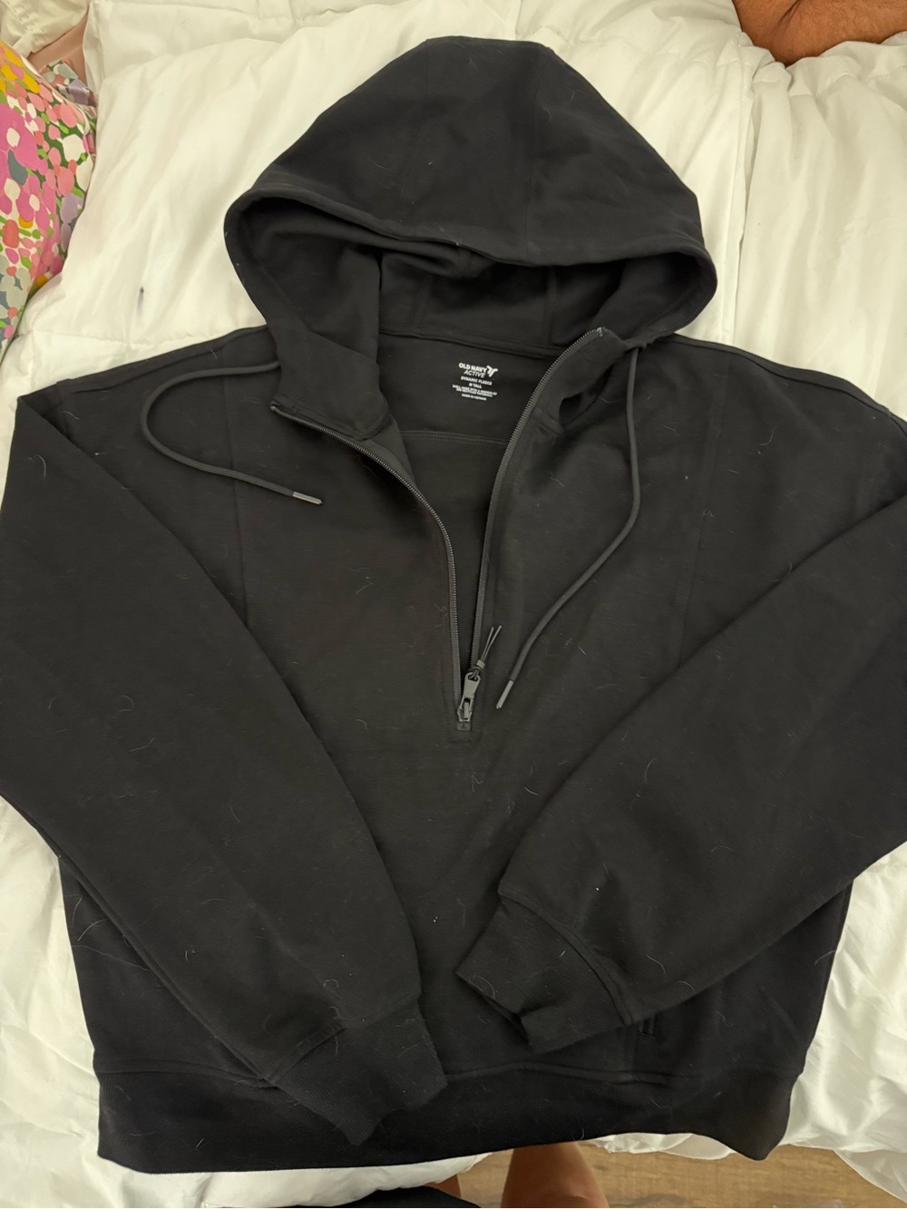 Old Navy Black Half-Zip Hoodie Sweatshirt